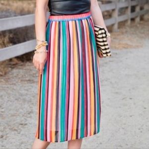 Who what Wear Striped multicolored pleated skirt